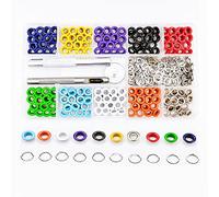Kit occhielli, 400 pezzi Set di Occhielli Grommet 5 mm occhielli metallici colorati Kit di occhielli con 3 pezzi strumenti di installazione per perforatori per tessuto, pelle, vestiti (10 colori)