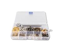 Kit occhielli in rame 400 pezzi - occhielli robusti 5mm, occhielli metallici antiruggine, accessori punzoni & base, scatola portaoggetti trasparente, per scarpe, borse, abbigliamento in pelle