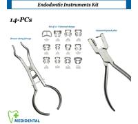 Kit Of 14 Endodonzia Strumenti diga de gomma Ainsworth Plier, Brewer Forceps New