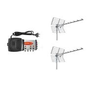 Kit Offel antenna digitale terrestre DVBT 5G HD 2 UHF + centralino Made in Italy