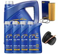 Kit Olio e Filtro MANNOL 10W-40 API 9 Liter + Vite per Audi A6 A8 2.7 3.0
