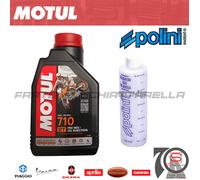 Kit Olio Lubrificante Miscela Motul 710 2T Sintetico 100% + Misurino Mix Poli...