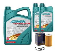 Kit Olio Motore Addinol 5W-30 Giga Light MV 0530 LL 7 L + Filtro