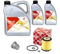 Kit Olio Motore Febi SAE 5W-40 7 Litro + Filtro + Vite per Mercedes classe-C