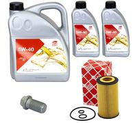 Kit Olio Motore Febi SAE 5W-40 7 Litro + Filtro + Vite per Mercedes