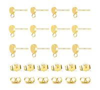 Kit Orecchini Bottone Argento Anelli Tappi Ipoallergenici Chiusura Farfalla | KISSPAT orecchini a bottone in argento per creare il tuo set di orecchini tappi per Realizzazione fai-da-te Gioielli