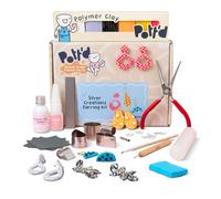 Kit Orecchini in Argilla Polimerica - Kit Orecchini Fai da Te per Adulti e Principianti con Strumenti, Argilla e Componenti Argentati - Idea Regalo Fai da Te Pott’d