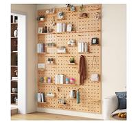 Kit organizer da parete in legno con pannello forato da parete, 360 x 120 cm, per casa, ufficio o garage, soluzione di archiviazione elegante e funzionale, 60 x 120 cm