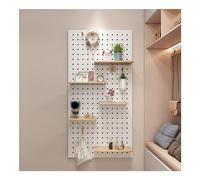 Kit organizer da parete per pannelli forati, soluzione versatile per casa, ufficio e garage, facile da montare, sistema di visualizzazione in legno per ottimizzare lo spazio e il declutter