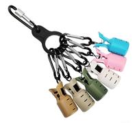 Kit organizer per ami da pesca con 6 moschettoni e 6 supporti per esche in legno ABS compatto 45 x 2 cm, multicolore, per pescatori all'aperto, scatola per attrezzatura da pesca, zaino (M1)