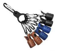 Kit organizer per ami da pesca con 6 moschettoni e 6 supporti per esche in legno ABS compatto 45 x 2 cm, multicolore, per pescatori all'aperto, scatola per attrezzatura da pesca, zaino (M4)