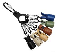Kit organizer per ami da pesca con 6 moschettoni e 6 supporti per esche in legno ABS compatto 45 x 2 cm, multicolore, per pescatori all'aperto, scatola per attrezzatura da pesca, zaino (M2)