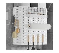 Kit organizer per pannello forato per casa e ufficio, pannello da parete con accessori, scudo decorativo per scaldabagno e tubo del gas, 35 x 17 x 40 cm, bianco