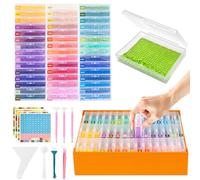 Kit Organizzatore per Diamond Painting, 45 Contenitore Trasparente Scatola Organizer per Pittura a Diamante, DIY Strumenti di Pittura Diamante Accessori con Adesivi Pinza Pennello Spatola e Cucchiaio