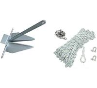 Kit Ormeggio Ancora Danforth Completo Di Corda e Catena Vari Pesi (8)