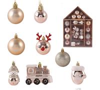Kit Ornamento Artigianale Palline Plastica Colori Festivi Set con Vetrina
