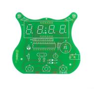 Kit orologio a quattro cifre per formazione elettronica fai da te | Materiale PCB con microcontroller STC11F04E | Progetto circuito stampato hobbyist (kit + cavo di alimentazione CC)