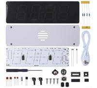 Kit orologio digitale fai da te, progetto di saldatura RGB allarme con temperatura display data per elettronica (bianco)