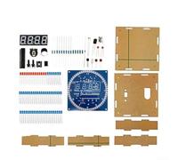 Kit orologio elettronico fai da te con timer digitale con display della temperatura e funzione sveglia, per studenti, hobbisti, appassionati di elettronica, progetti di apprendimento, LED rosso (verde