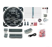 Kit orologio elettronico fai da te digitale - Controllo della luce, monitor della temperatura, display a LED, design rotante, pratica di saldatura per studenti, rosso (A)