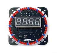 Kit orologio elettronico fai da te digitale da 5 V, alimentato tramite USB, con display a LED, controllo della luce e monitoraggio della temperatura, design rotante per la pratica di saldatura degli