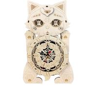 Kit Orologio Per Gatti - Puzzle 3D In Legno, Modello Di Orologio Divertente | Studia Decor -Space Decor, Bookshop Display Piece, Elegante Orologio In Legno, Kit Di Apprendimento Interattivo, Piacevole