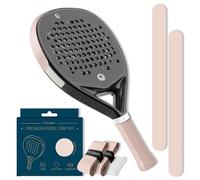 Kit Overgrip antiscivolo per racchetta da padel - include 2 impugnature, 2 protezioni per racchette, 1 anello in silicone - accessori sportivi per uomo e donna - colori pastello - PT·GripKit (beige)