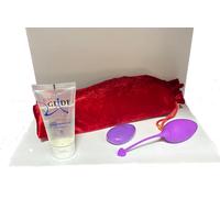 Kit Ovuletto Vibrante Donna Viola con Lubrificante JustGlide 50 ml e Sacchetto
