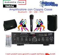 KIT PA2380BT amplificatore stereo con mp3 bluetooth casse nere e microfono