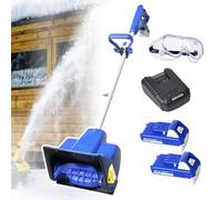 Kit pala elettrica senza fili, spazzaneve portatile con larghezza di sgombero di 11", 2 batterie e caricabatterie, distanza di lancio di 25 piedi, per marciapiede esterno del patio del vial 2 battery