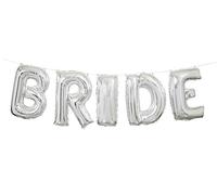 Unique 14" Silver Foil Balloon | Pretty Letter Banner Palloncino in Lamina d'Argento da 35,6 cm, Kit di striscioni con Scritta Bride, Plastica