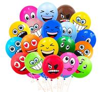 Kit Palloncini per Compleanno Emoticon Palloncino Elio 100 Pezzi Palloncini Festa Emoji Palloncini Biodegradabili Colorati con Smiley Palloncini 12 Pollici per Bambini Matrimonio Decorazione