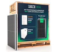 KIT Pannelli Solari 6,72 kWp + Inverter Ibrido Solis 6 kW + Batteria 9,6 kWh - Certificato CEI 0-21 - Funzione Backup - Impianto a isola oppure ongrid