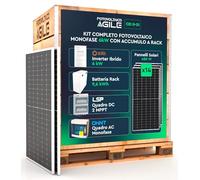 KIT Pannelli Solari 6,72 kWp + Inverter Ibrido Solis 6 kW + Batteria 9,6 kWh + Quadro di stringa 2 MPPT + Quadro AC Monofase Chint - CEI 0-21 - Funzione Backup - Impianto a isola oppure ongrid