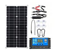 Kit Pannelli Solari Flessibili, Kit Pannelli Solari Monocristallini Semiflessibili con Regolatore E Accessori, per Casa, Camper, Soluzione Efficiente per L'Energia Solare,20A Controller