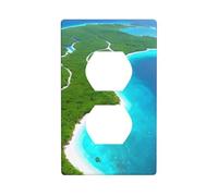 Kit pannello a parete duplex isola nell'oceano, 11,4 x 7 cm, copertura per presa elettrica per interruttore della luce (1 pezzo)