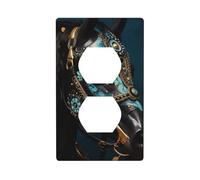 Kit pannello da parete duplex con cavalli da guerra medievali, 11,4 x 7 cm, copertura per presa elettrica per interruttore della luce, 1 pezzo