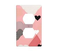 Kit pannello da parete duplex con diagramma d'amore astratto, 11,4 x 7 cm, copertura per presa elettrica per interruttore della luce (1 pezzo)