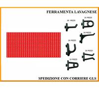 Kit pannello forato Expo da officina con 100 ganci nylon assortiti
