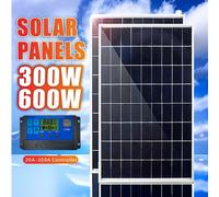 Kit pannello solare 300W/600W pannello solare 12V 100A Controller Power caricabatteria solare portatile per camper Mobile da campeggio all'aperto