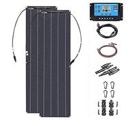 Kit Pannello Solare 400w 12v 2 Pezzi 200W 18v Flessibile Mono fotovoltaico modulo 40A Regolatore Solare per Camper, Barca, Auto, roulotte, Carica Batteria 12v