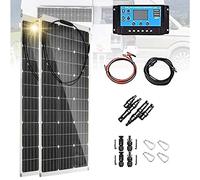 Kit Pannello Solare 600W 2 Pezzi 300W Pannello Solare Flessibile 18V Caricatore Solare Impermeabile Fotovoltaico 40A, per Case Mobili, Auto, Barche, Caravan, Caricabatterie