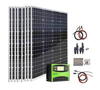 Kit Pannello Solare 960 Watt 12V/24V: 8 Pannelli solari monocristallini da 120 W + regolatore di Carica Solare da 60 A/staffe di Montaggio a Z/Cavo di prolunga/connettori di derivazione a Y