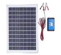 Kit Pannello Solare Auto, Kit Camper Batteria a Litio Caricatore e Pannello Solare 50W 18V con Regolatore di Carica Impermeabile Mppt Morsetto Batteria da 3 Metri, per Camper Rimorchio Barca