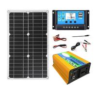 Kit Pannello Solare Con Inverter Da 300 W - Controller Intelligente Da 30 A + Pannello Solare Impermeabile Da 18 W, Display LCD, Doppia Ricarica USB, For Case, Camper, Fattorie E Capannoni