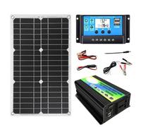 Kit Pannello Solare Con Inverter Da 300 W - Controller Intelligente Da 30 A + Pannello Solare Impermeabile Da 18 W, Display LCD, Doppia Ricarica USB, For Case, Camper, Fattorie E Capannoni
