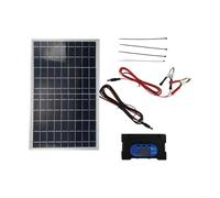 Kit pannello solare da 10 W per sistemi di batterie da 12 V/24 V con controller impermeabile e clip a coccodrillo (controller 20 A)