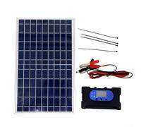 Kit pannello solare da 10 W per sistemi di batterie da 12 V/24 V con controller impermeabile e clip a coccodrillo (controller 40A)
