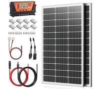 Kit pannello solare da 120 W celle solari: pannello solare monocristallino da 120 W, 12 V + regolatore di carica solare da 30 A, cavo solare, per batterie da 12 V, impianto solare, camper, roulotte