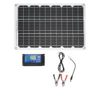 Kit Pannello Solare da 18 W, Pannello Solare Monocristallino, Regolatore di Carica Doppio USB 12 V 24 V 0 A, Adatto per Campeggio, Escursionismo, Viaggi